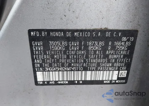 2019 Honda Fit Ex из США, поврежденный, VIN 3HGGK5H82KM745110